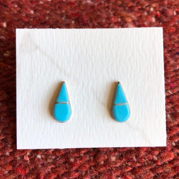 Turquoise Post Earrings - Picture 1 of 3
